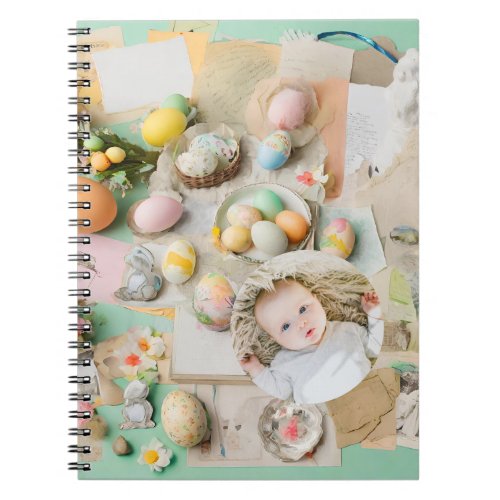 Cute Modern Easter collage scrapbook photo  Notebook