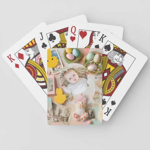Cute Modern Easter collage scrapbook photo  Playing Cards