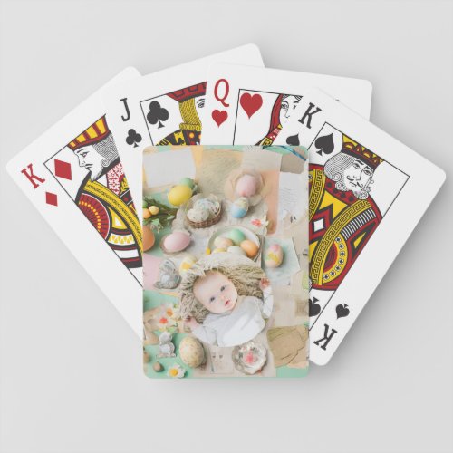Cute Modern Easter collage scrapbook photo  Playing Cards
