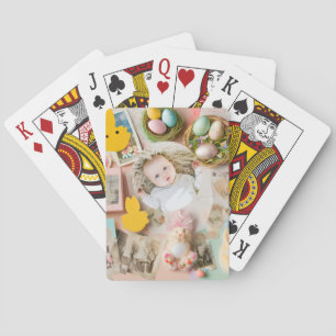 Cute Modern Easter collage scrapbook photo  Poker Cards