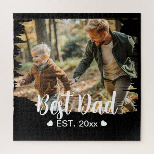 Cute Modern Elegant Dad Personalized Photo Jigsaw Puzzle