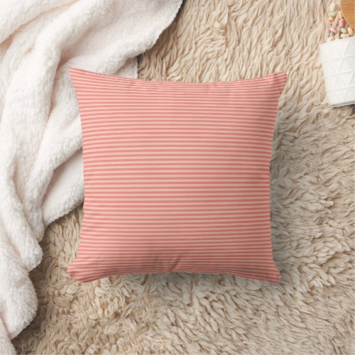 Cute Modern Elegant Peach Tones Stripes Template Throw Pillow