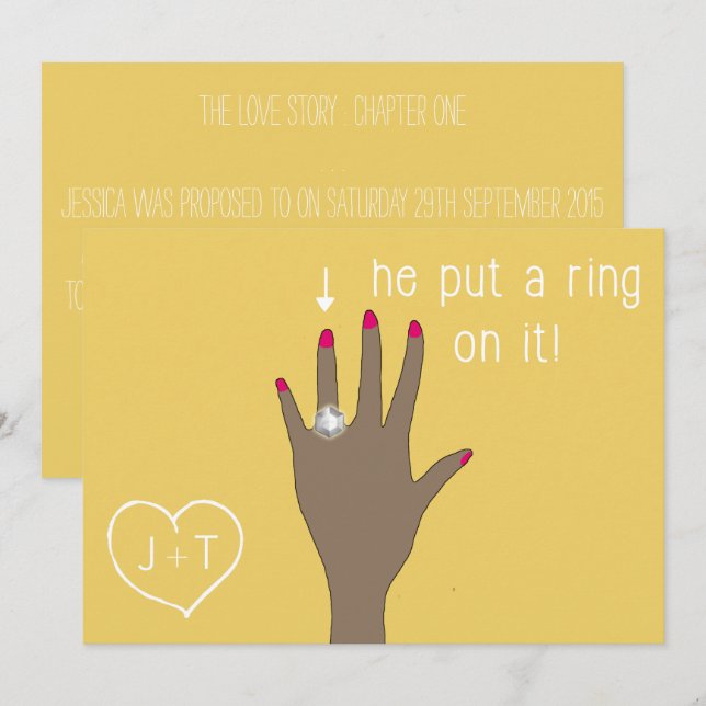 Cute Modern Engagement Announcements (Front/Back)