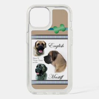 Cute Modern English Mastiff Dog Art iPhone 15 Case