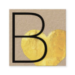 Cute Modern Faux Gold Foil Heart Kraft Square Business Card Cute Modern Faux Gold Foil Heart Kraft Square Business Card