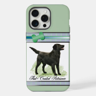 Cute Modern Flat-Coated Retriever Dog Art iPhone 15 Pro Max Case