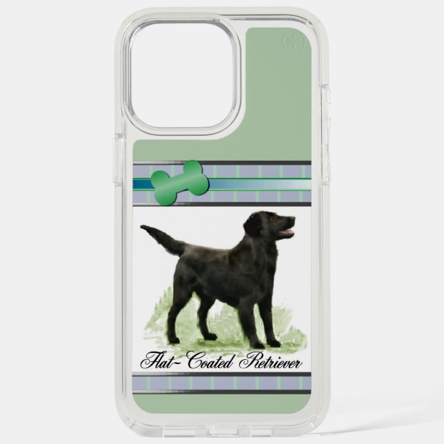 Cute Modern Flat-Coated Retriever Dog Art Speck iPhone Case (Front)