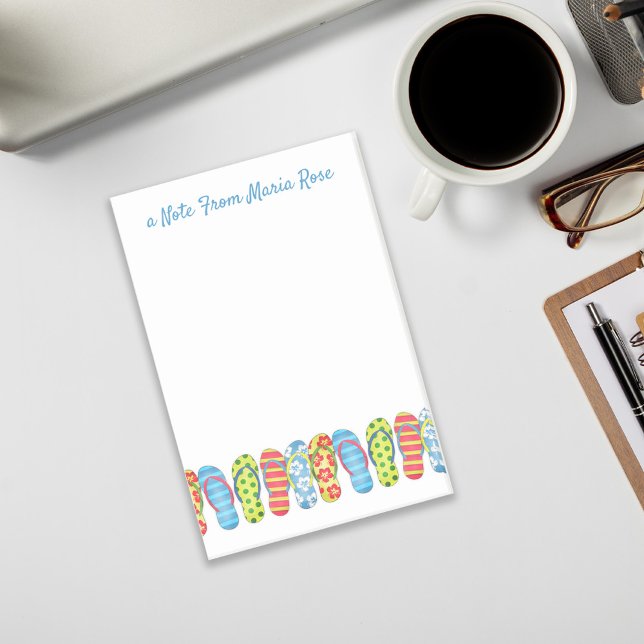 Cute Modern Flip Flops Stylish Script  Post-it Notes (Creator Uploaded)