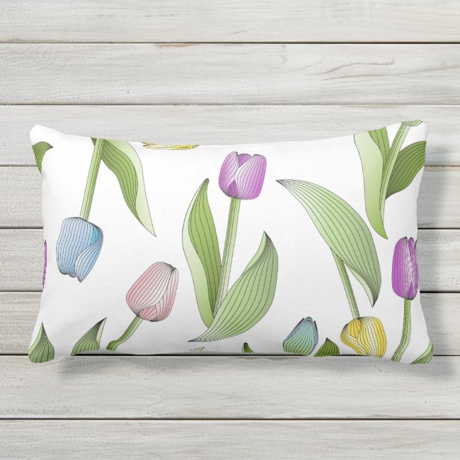 Cute Modern Floral Pattern Colorful Tulip Outdoor