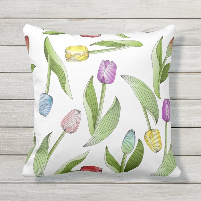 Cute Modern Floral Pattern Colorful Tulip