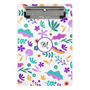 Cute Modern Flowers and Leaves Mini Clipboard