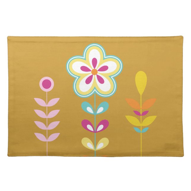 Cute Modern Flowers Placemat (Front)