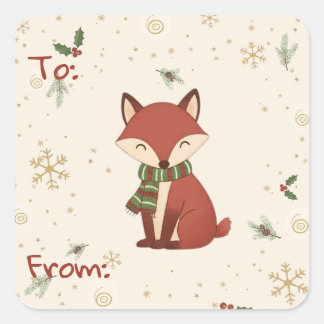 Cute Modern Forest Animal Christmas Gift Sticker