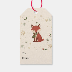 Cute Modern Forest Animal Fox Christmas Gift Tags