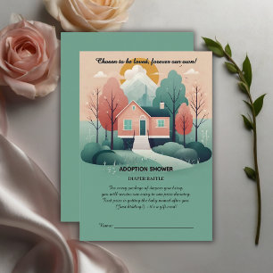 Cute Modern Forever Home Adoption Foster Shower In Enclosure Card