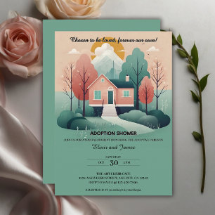Cute Modern Forever Home Adoption Foster Shower Invitation
