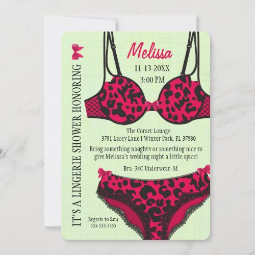 Cute Modern Fun Lingerie Bridal Shower Invite