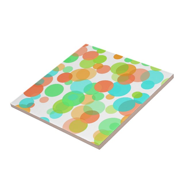 Cute Modern Funky Whimsical Summer Dots Pattern Tile (Side)