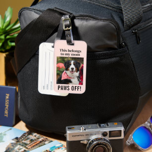Cute Modern Funny Dog Mom Custom Dog Luggage Tag