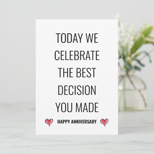 Cute Modern Funny Minimalistic Happy Anniversary