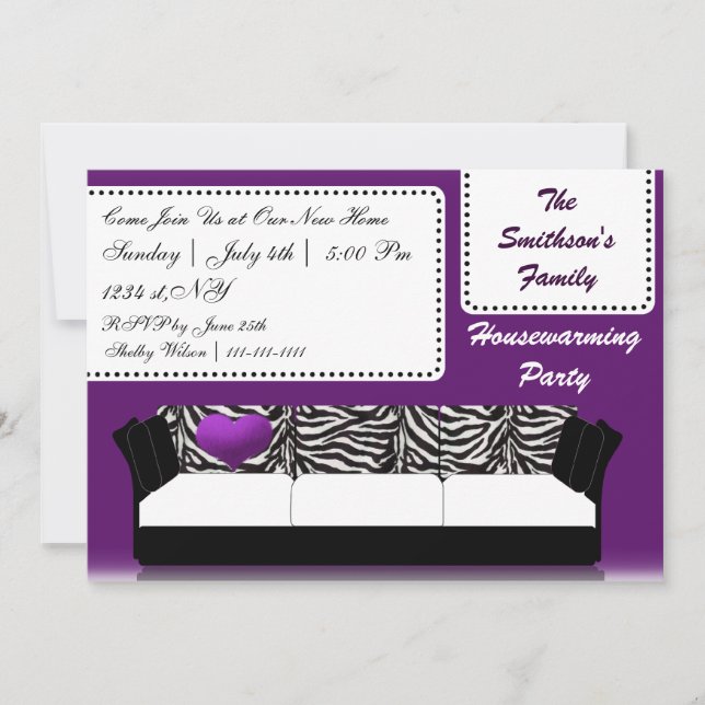 Cute Modern Furniture Housewarming Party Invitation (Front)