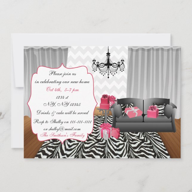Cute Modern Furniture Housewarming Party Invitation (Front)
