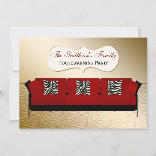 Cute Modern Furniture Housewarming Party Invitation