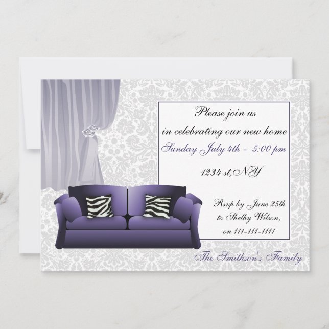 Cute Modern Furniture Housewarming Party Invitation (Front)