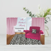 Cute Modern Furniture Housewarming Party Invitation (Standing Front)