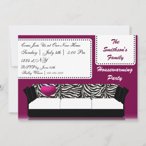 Cute Modern Furniture Housewarming Party Invitation