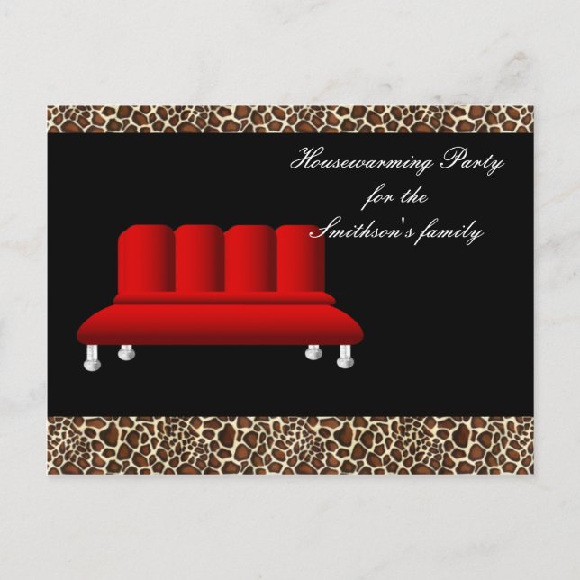 Cute Modern Furniture Housewarming Party Invitation Postcard (Front)
