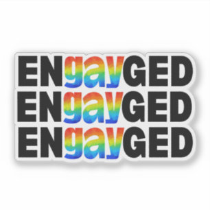 Cute Modern Gay Pride EnGAYged Typography Sticker