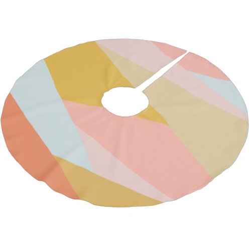 Cute Modern Geometric Color Block Earthy Pastels Brushed Polyester Tree Skirt