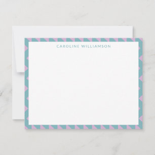 Cute Modern Geometric Pastel Blue Personalized Note Card