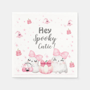 Cute Modern Ghost Halloween Birthday Party Napkins
