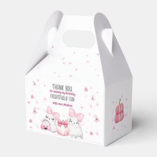 Cute Modern Ghost Halloween Birthday Party Pink Favor Boxes