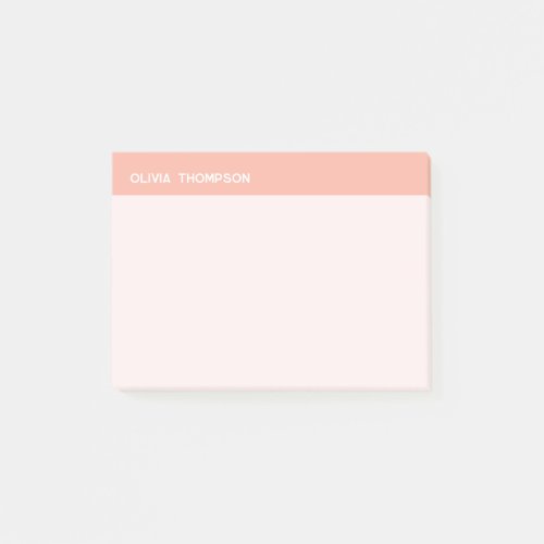 Cute Modern Girly Pastel Peach name Post_it Notes