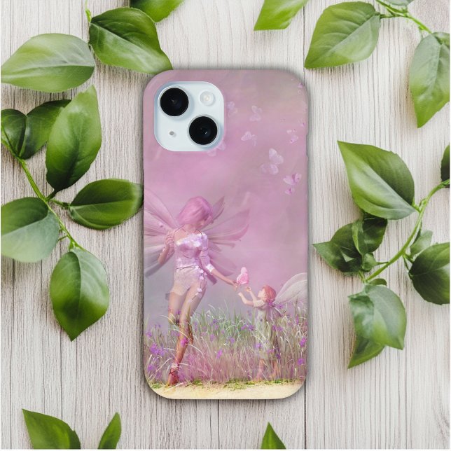 Cute Modern Girly Pink Butterfly Fairies Case-Mate iPhone Case (Creator Uploaded)