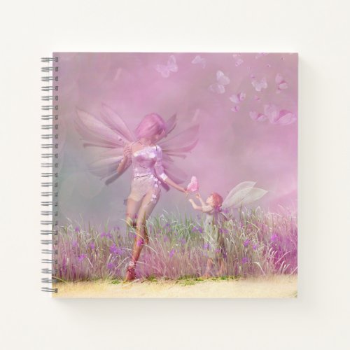 Cute Modern Girly Pink Butterfly Fairies Notebook
