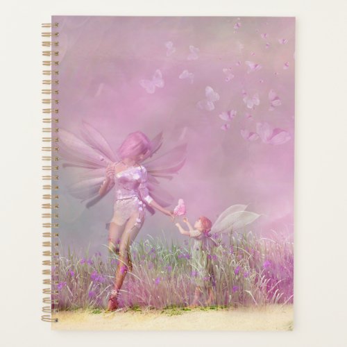 Cute Modern Girly Pink Butterfly Fairies Planner