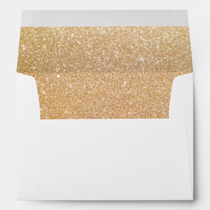 Cute Modern Gold Glitter Beauty Salon Envelope | Zazzle