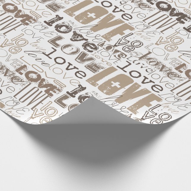 Cute Modern Gold Love Valentine's Day Wrapping Paper (Corner)