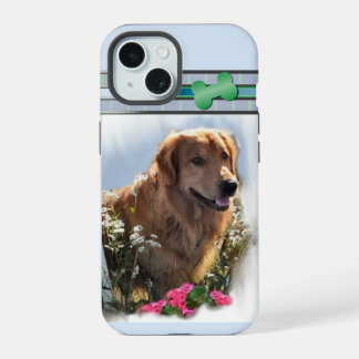 Cute Modern Golden Retriever Dog Art iPhone 15 Case