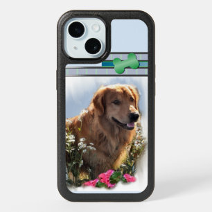Cute Modern Golden Retriever Dog Art iPhone 15 Case