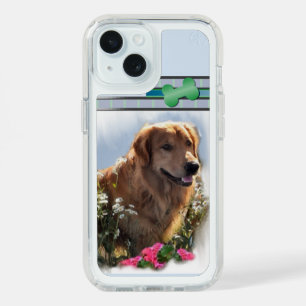 Cute Modern Golden Retriever Dog Art iPhone 15 Case