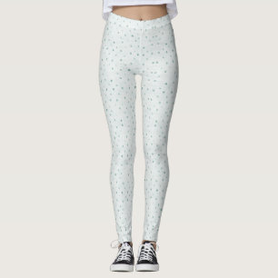 Cute Modern Gray and Green Stylish Dots Leggings