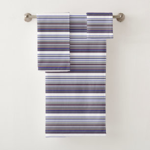 Cute modern gray blue stripes bath towel set