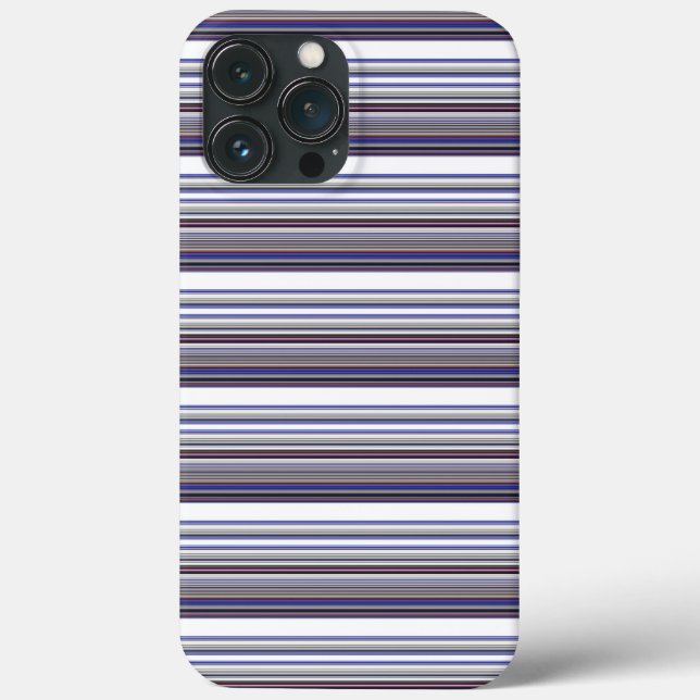 Cute modern gray blue stripes Case-Mate iPhone case (Back)