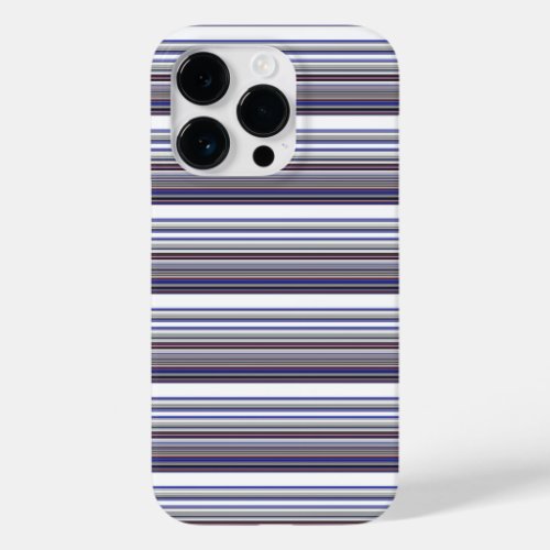 Cute modern gray blue stripes Case-Mate iPhone 14 pro case