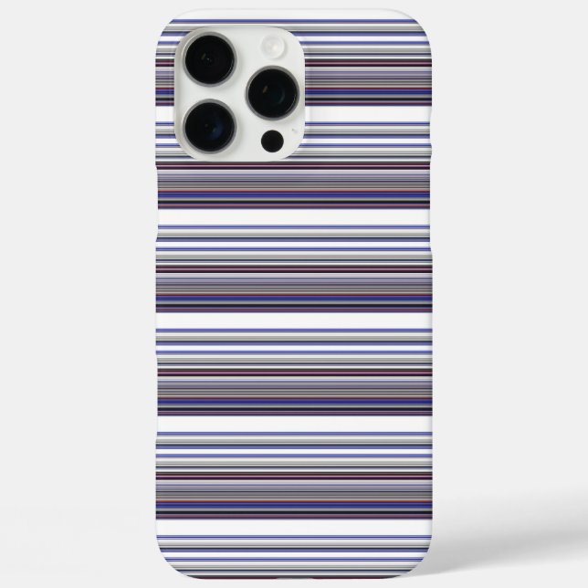 Cute modern gray blue stripes Case-Mate iPhone case (Back)